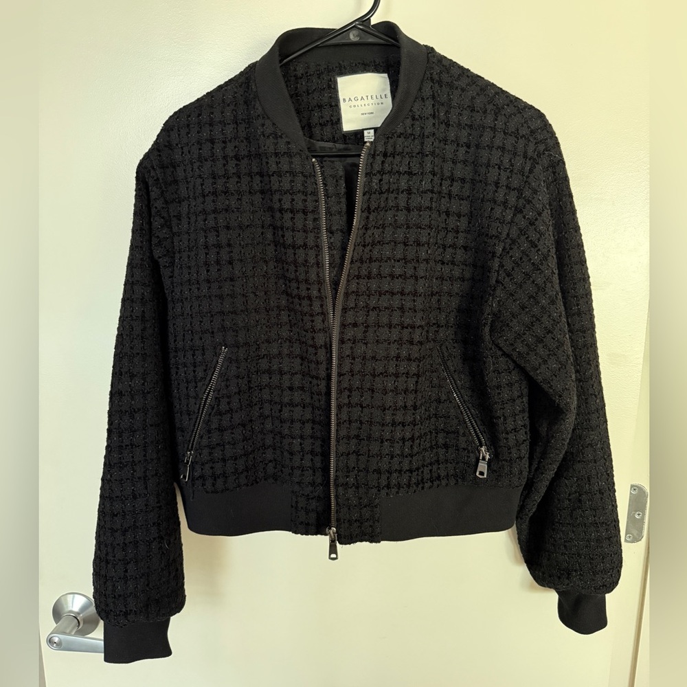 Bagatelle Textured Black Bomber Jacket